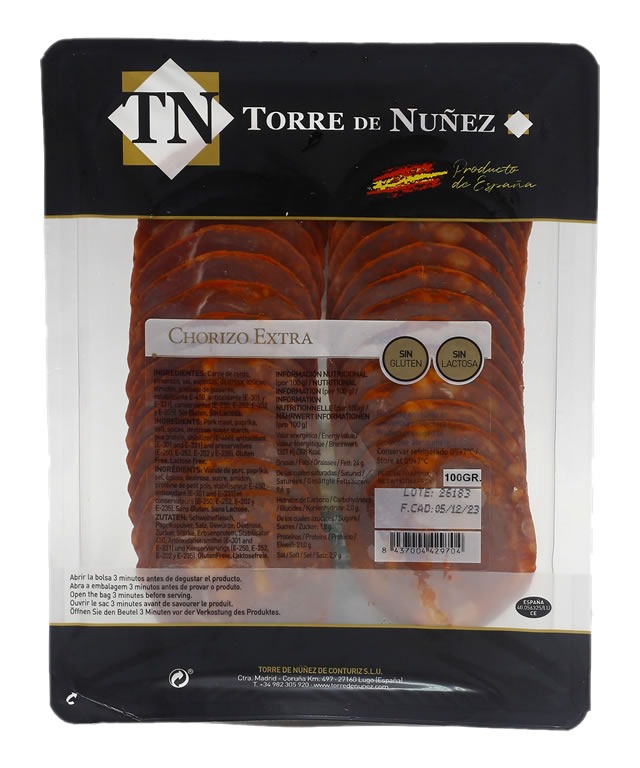 TORRE DE NUÑEZ CHORIZO LONCHEADO 100 grs